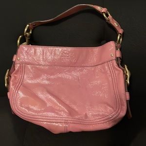 Coach patent leather hobo bag